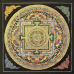 Double vajra Om Mandala Thangka Painting