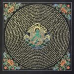 Green Tara Mantra Mandala Thangka