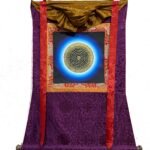 Silk Mounted Brocade Om Mani Padme Hum Mantra Thangka