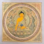Shakyamuni Buddha Mantra Mandala Thangka,24K Gold leaf