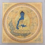 24k Gold Medicine Buddha Mantra Thangka Painting