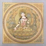 24K Gold White Tara Mantra Mandala Thangka