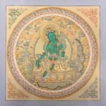 24K Gold Green Tara Mantra Mandala Thangka