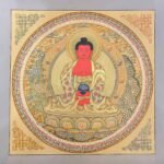24K Gold Amitabha Buddha Mantra Mandala Thangka