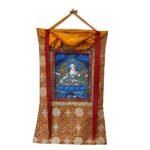 Silk Mounted Brocade WhiteTara Thangka Painting